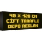 Depo Tabela Reklam Sarı Kayan Yazı LED Tabela 48 x 128 cm Çift Taraflı