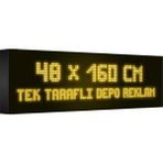 Depo Tabela Reklam Sarı Kayan Yazı LED Tabela 48 x 160 cm Tek Taraflı Depo Reklam Tabela