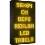 Depo Tabela Reklam Sarı Kayan Yazı LED Tabela 96 x 64 cm Çift Taraflı