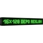 Depo Tabela Reklam Yeşil Kayan Yazı LED Tabela 16 x 128 cm Çift Taraflı