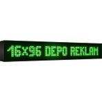 Depo Tabela Reklam Yeşil Kayan Yazı LED Tabela 16 X96 cm Tek Taraflı Depo Reklam Tabela - 16 x 96 cm