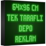 Depo Tabela Reklam Yeşil Kayan Yazı LED Tabela 64 x 96 cm Tek Taraflı