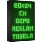 Depo Tabela Reklam Yeşil Kayan Yazı LED Tabela 80 x 64 cm Tek Taraflı
