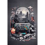 Depoba Blank Şönil Oyuncu Odası Halısı Kaymaz Pamuk Tabanlı Yıkanabilir Antibakteriyel Gamer, Gaming Halısı 100x150