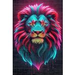Depoba Lion Şönil Oyuncu Odası Halısı Kaymaz Pamuk Tabanlı Yıkanabilir Antibakteriyel Gamer, Gaming Halısı 140x200