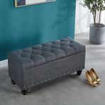 Depolama Osmanlı Tezgah Entryway Gri Depolama Koltuk Ayakkabı Raf nizer Kapalı Puf Konteyner Çocuk Odası Depolama L123.6in/60cm Tezgah Mobilya