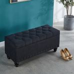 Depolama Osmanlı Tezgah Giriş Ayakkabı Rafı Siyah Puf Konteyner Şık Saklama Kutusu Koridor Kapalı Tezgah Çocuk Odası Depolama L15.7in/40cm