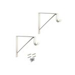 Depolife 20x20cm Metal Braket Raf Tutucu Fortmanto Demiri 25mm Askılık Borusu Takılabilir Montajlı 2li Set