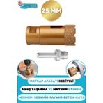 Depolife 25 Mm Granit Mermer Seramik Fayans Beton Taş Delme Panç Spiral Avuç Taşlama Matkap Uyumlu M14 Aparat
