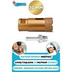 Depolife 30 Mm Granit Mermer Seramik Fayans Beton Taş Delme Panç Spiral Avuç Taşlama Matkap Uyumlu M14 Aparat