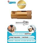 Depolife 33 Mm Granit Mermer Granit Beton Taş Delme Panç Spiral Avuç Taşlama Matkap Uyumlu Uç M14 Aparat