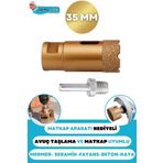 Depolife 35 Mm Granit Mermer Granit Beton Taş Delme Panç Canavar Avuç Taşlama Matkap Uyumlu Uç M14 Aparat