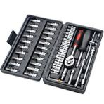 Depolife 46 Parça Mini Lokma Takımı Otomatik Cırcırlı 1/4" Wrench Set Yüksek Kalite Kombinasyon Alet Seti Kırmızı