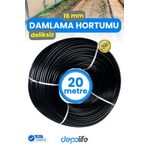 Depolife 50 Metre 16mm Deliksiz Damlama Hortumu Sulama Serinletme Bahçe Sera Tarla Bitki Ağaç Sulama Borusu