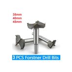 Depolife Ahşap Delme Panç Seti 35MM 40MM 45MM 3lü Karot Set Matkap Freze Ucu Menteşe