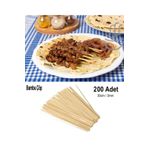 Depolife Bambu Çöp Şiş Cubuğu 200 Adet Mangal Gril Barbekü Izgara Için Ahşap Bambudan Şiş Çubuk