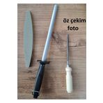 Depolife bıçak bileme oval masat ince eğe ve bileme taşı seti satır nacak bileme için 3lü set