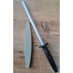 Depolife Bıçak Bileme Oval Masat Ve Bileme Taşı Satır Nacak Bileme Yassı 37Cm Masat Tırpan Taşı Seti