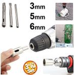 Depolife Cam Fayans Mermer Granit Porselen Delme Pancı Boru Tipi Elmas Karot Uç 3mm 5mm 6mm (3lü)