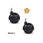 Depolife Civatalı Teker Siyah M8 40x55mm metrik 8 vidalı Mobilya tekerleği 2 Adet