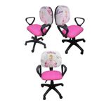 Depolife Çocuk Odası Ders Çalışma Ofis Koltuğu Sindirella Prenses Desenli Çocuk Sandalyesi Pembe
