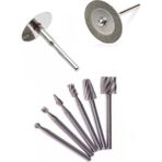 Depolife Dremel Proxxon Banco Grinder Uyumlu Ahşap Oyma Elmas Kesici Mini Kesici 10Lu Hobi Seti