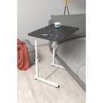 Depolife Eğim Yükseklik Ayarlı Laptop Sehpası Kahvaltı Ders Çalışma Bilgisayar Ofis Yemek Masası Metal Ayak - 60 x 45 cm - Siyah