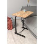 Depolife Eğim Yükseklik Ayarlı Laptop Sehpası Kahvaltı Ders Çalışma Bilgisayar Ofis Yemek Masası Metal Ayak - 60x45cm - Ceviz - Antrasit