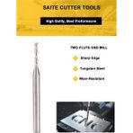 Depolife freze için kesim tek flüt karbür End Mill 2mm CNC uç Spiral yönlendirici alüminyum bakır ahşap MDF