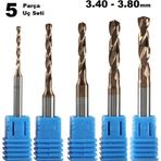 Depolife Kalıpçı Taşlama Delme Cnc Router Karbür Uç Seti 3.40MM - 3.80MM Çap Carbide Matkap Ucu 5 Parça Set