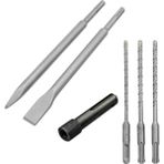 Depolife Kırıcı Delici Hilti Için Sds Plus Elmaslı 3lü Matkap Ucu Murç Keski Sds Vidalama Bits Adaptör Seti