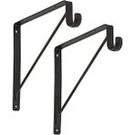 Depolife Metal Braket Raf Tutucu Demiri Askılık Borusu Takılabilir Duvar Montajlı Siyah Renk 25X25Cm.