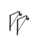 Depolife Metal Braket Raf Tutucu Demiri Askılık Borusu Takılabilir Duvar Montajlı Siyah Renk 25X25Cm.