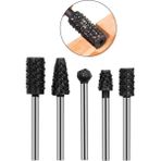 Depolife Mini Gravür Makinası Için Ahşap Oyma Törpüleme Delme Eğe Freze Uç Seti Kalıpçı 3.1mm Sap 5 Parça