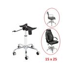 Depolife Ofis Büro Çalışma koltuğu için Krom Yıldız Ayak Amortisör Tekerlek Şase Tek Kollu Mekanizma Seti