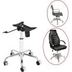 Depolife Ofis Büro Çalışma Koltuğu İçin Krom Yıldız Ayak Amortisör Tekerlek Seti Tek Kollu Mekanizma