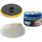 Depolife Oto Araç Kaporta Tampon Cizik Giderici ve Pasta Cila Uygulama Seti (Disk Avuç Taşlama Takılan Cırt Taban)