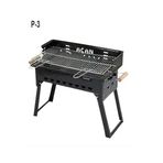 Depolife Pervazlı Emaye Mangal P3 Battal Boy Kömürlü Barbekü Çift Izgara Katlanır Ayaklı 27x51cm