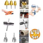 Depolife PPRC Pvc Boru Diş Açma Tamir Onarım 7 Parçalı Set Tesisatcı Havşa Rayba Ters Klavuz Diş Matkap Ucu