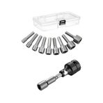 Depolife Somun Sökme Sıkma Torklu Makine Için 9 Adet Lokma Seti Ve Bits Adaptör 1/2 Hex