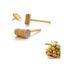 Depolife Zeytin Kırma Tokmağı Et Dövme Çekiç Tokmağı Dalgalı Alüminyum Ağızlı Ahşap Tokmak