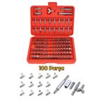 DepoMega 100 Parça CR-V Çelik Bits Uç Seti Torx Hex Düz Yıldız Y Model Delikli Uçlar