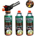 Depomega 1300 Derece Orijinal Pürmüz Çakmak + 3 Adet Steel Kartuş - 17.5 cm - Beyaz