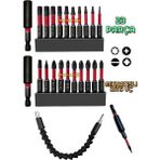Depomega 23 Parça Mıknatıslı Bits Uç Yıldız Düz Torx S2 Çelik 50 mm Matkap Uç Bükülebilir Adaptörlü - Siyah