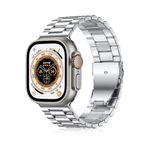 Deppo Trend Apple Watch 9 8 7 6 5 4 3 2 Se 42mm/44mm/45mm/49mm Uyumlu Kordon Ayarlanablir Parlak Metal Paslanmaz
