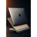 Deppo Trend Bileklik Destekli Yükseltilebilir/ayarlanabilir Notebook/tablet/ipad/macbook Uyumlu Ahşap Stand - DT-AhşapSilikonDetaylıStand