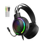 Deppo Trend Kulaküstü Oyuncu Kulaklık Rgb LED Işıklı Gaming Ayarlanabilir USB 3.5mm Jack Mikrofonlu Pc/ps/x-Box - Siyah