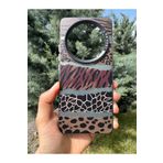Deppo Trend Realme 12 Pro Plus ile Uyumlu Kılıf Leopar Desenli Kahverengi Çizgili Metalik Hassas Tuş Butonlu Kamera Kenarları Yükseltilmiş Çıkıntılı Korumalı Arka Kapak