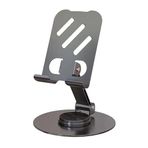Deppo Trend Yüksek Kaliteli Metal Stand Katlanabilir ve Ayarlanabilir 360 Derece Dönebilen Tablet Standı Telefon Tutucu Masa üstü Gri Stant