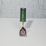 Depposite Çelik Paslanmaz Mutfak Spatulası Delikli Spatula Yeşil